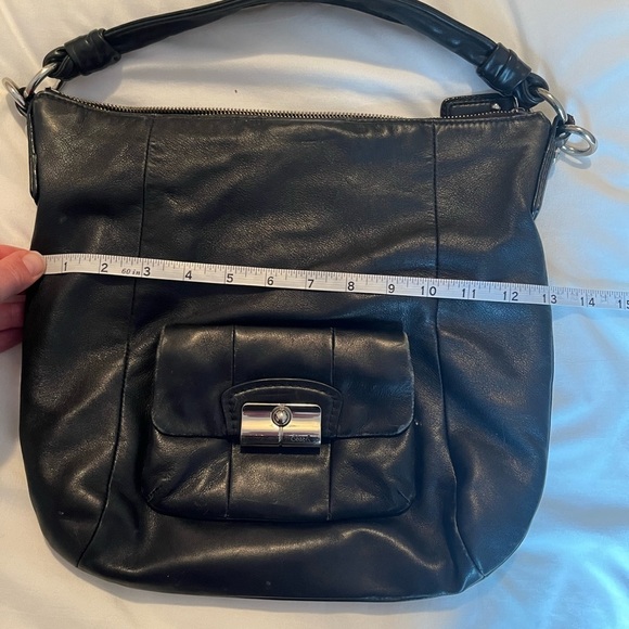 Coach Kristin Black Leather Hobo Shoulder Bag - Picture 13 of 14